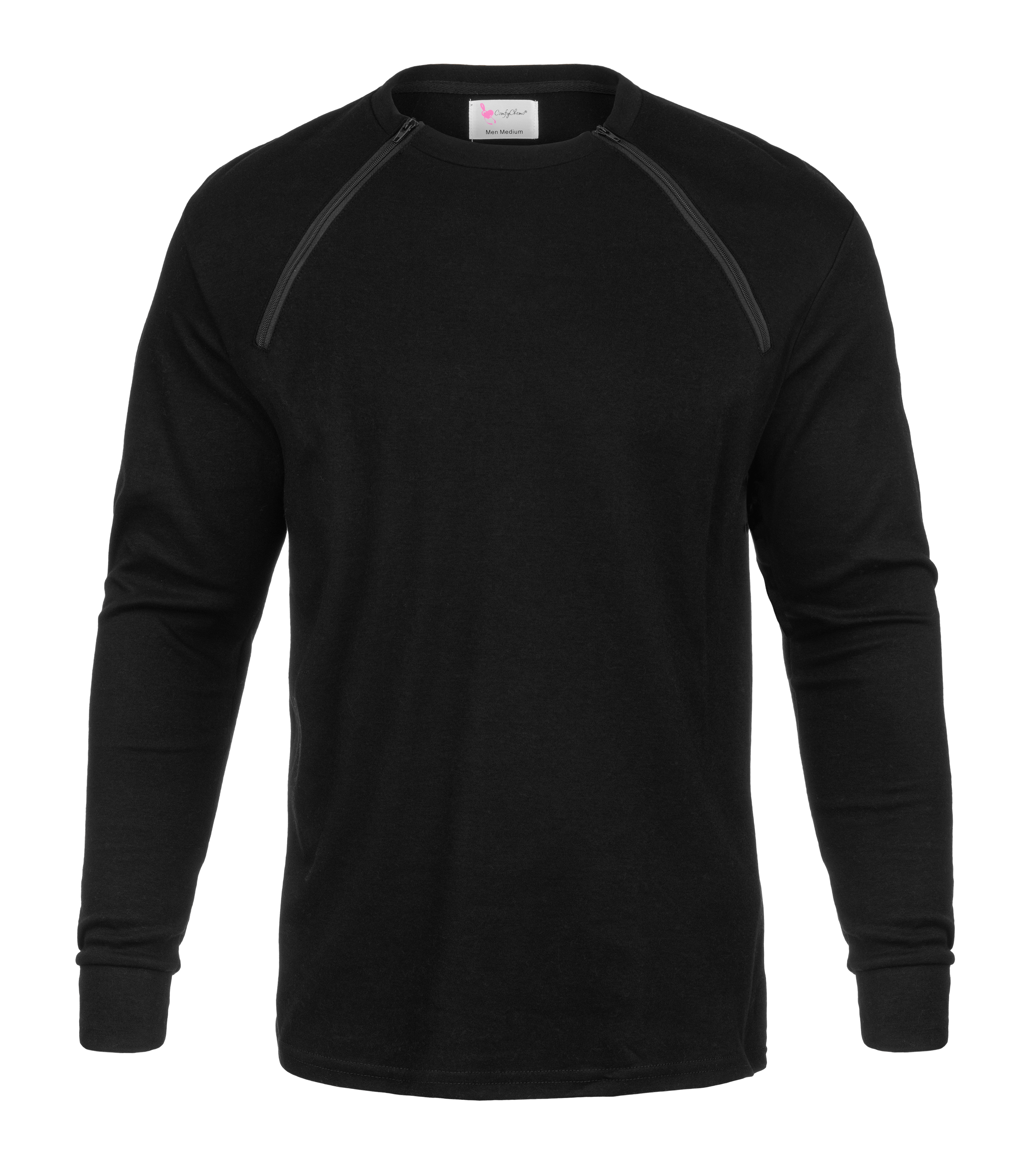 Men's Chest Port Access Long Sleeve Black Infusion Shirt