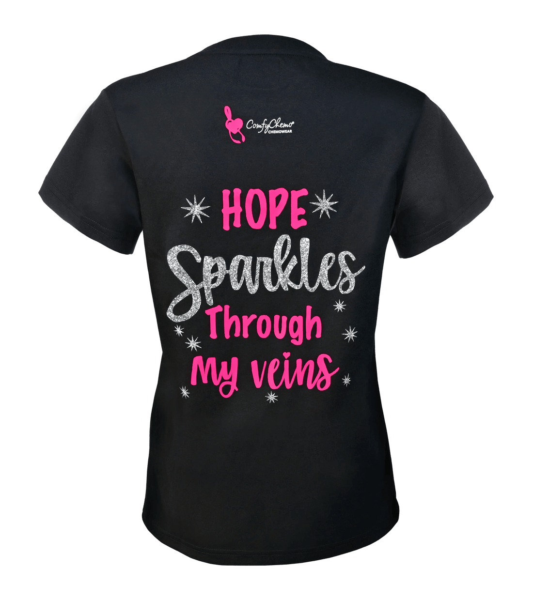 ComfyChemo®CHEMOWEAR *HOPE Sparkles* Chest Access Shirt