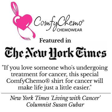 ComfyChemo shirt featured in The New York Times, highlighting comfort for cancer treatment.