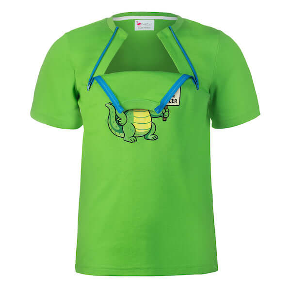 Youth Chest Port Access Cancer Crushing Croc Shirt Open