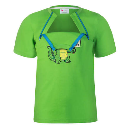 Youth Chest Port Access Cancer Crushing Croc Shirt Open