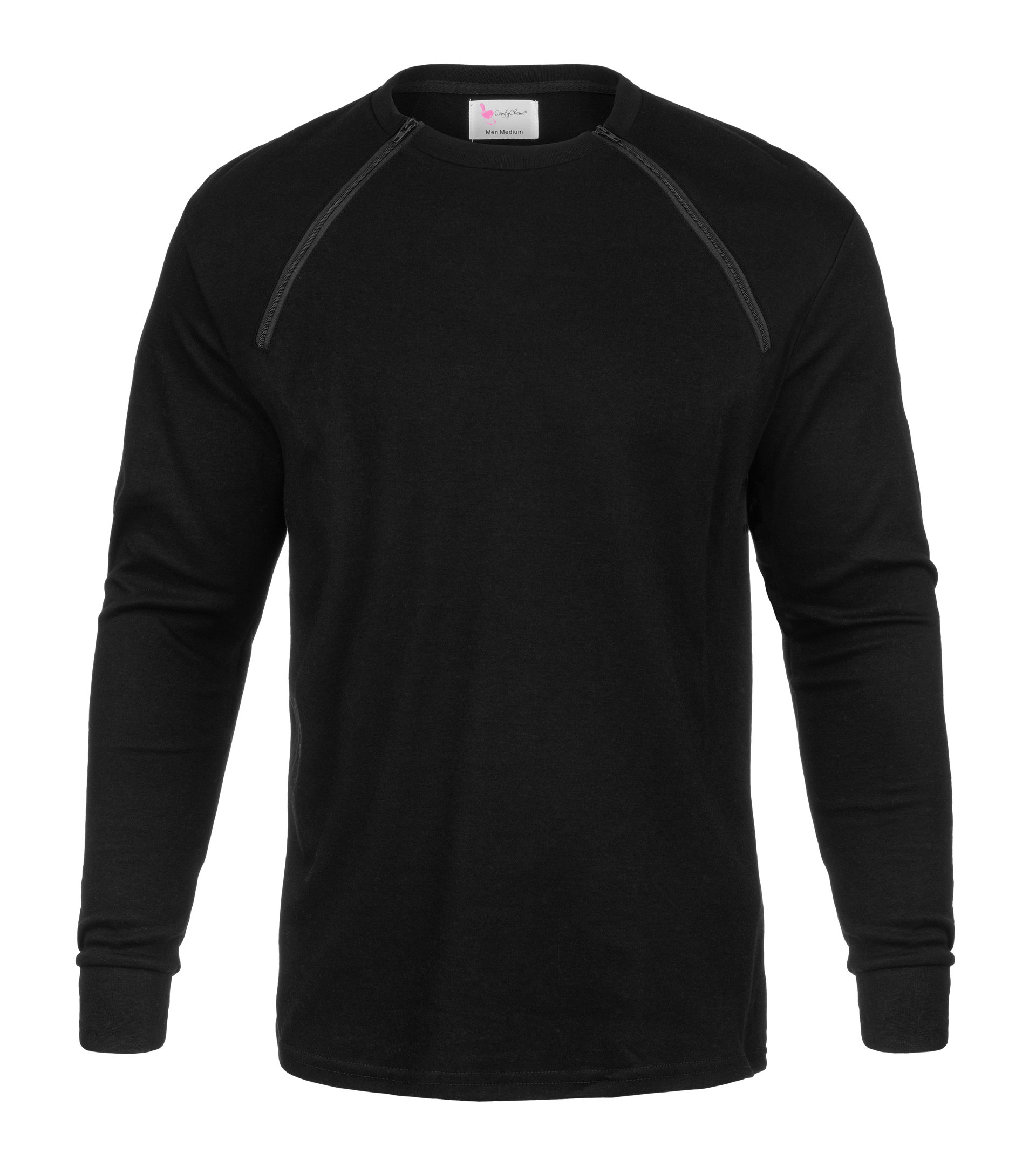 Men's Chest Port Access Long Sleeve Black Infusion Shirt