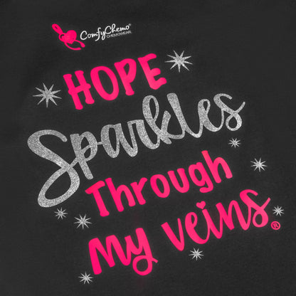 Women's Chest Port Access Infusion Shirt with Hope Sparkles Through My Veins® Design on Back - Short Sleeve