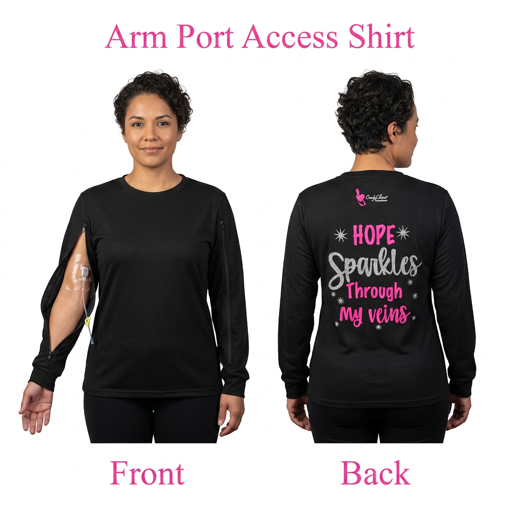 ComfyChemo® Hope Sparkles Arm Access Shirt