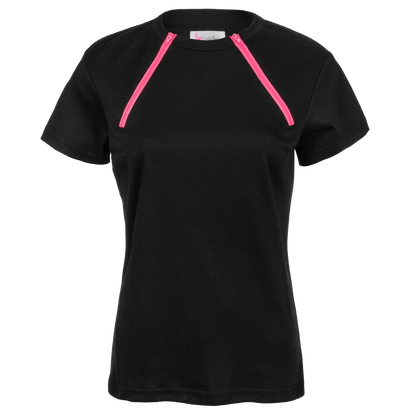 Dual zippered chest access shirt with an inspirational phrase on the back. Great for ports and permcaths. 